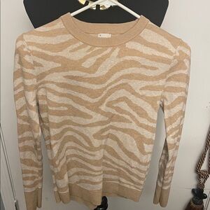 Women's Tan Zebra Print Sweater